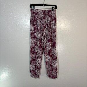 Lotus and Luna Boho Harem Pants Womens One Size Smocked Waist Jogger Lounge